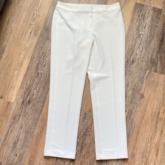 Kasper Kristy Slim Fit Pants Women’s 8 Ivory Textured Dress Career Work - Picture 1 of 14